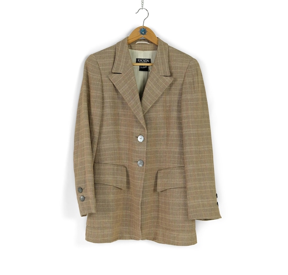 Escada, Vintage women's ESCADA Elements beige linen blazer Size 38