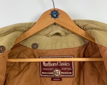 Vintage Men's MARLBORO CLASSICS Heavy Cotton Cream Beige Jacket
