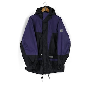 Vintage men&#39;s JACK WOLFSKIN Texapore black purple windbreaker jacket Size L