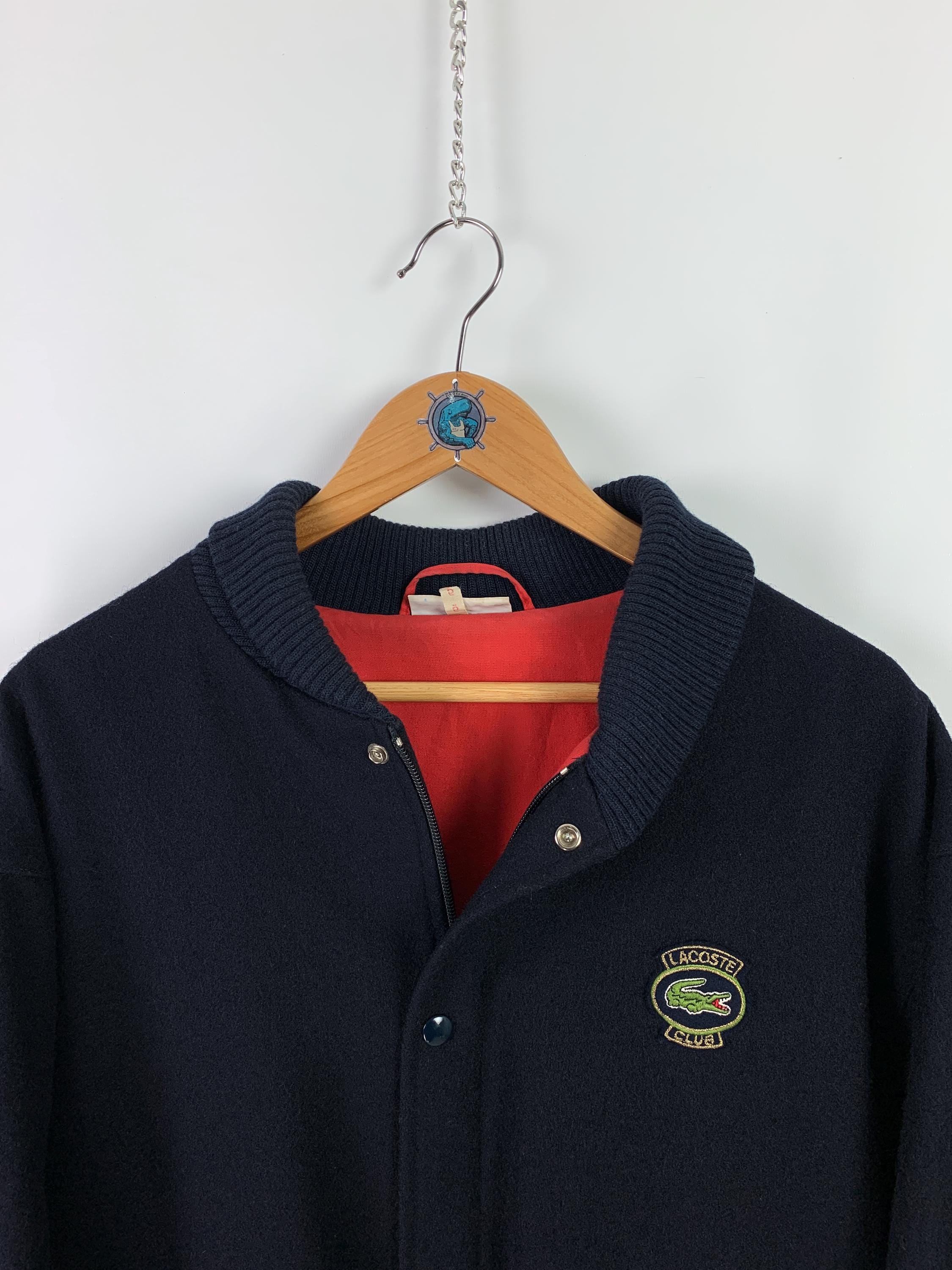 80s 90s Vintage Men's Chemise LACOSTE Club Navy Blue Wool 80s 90s Vintage Men's Chemise LACOSTE Club Navy Blue Wool