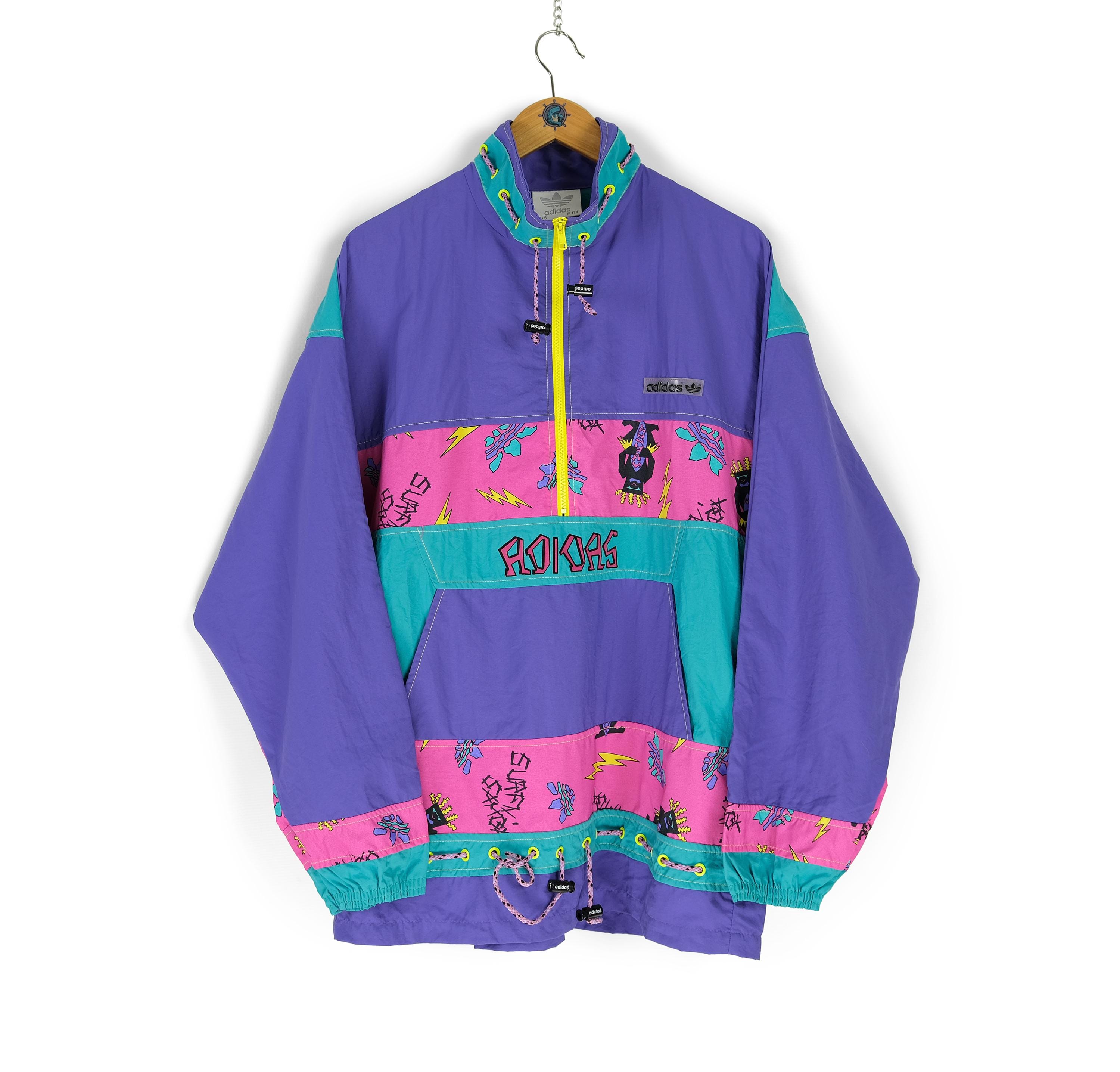 Rare Vintage ADIDAS Ventex Surf Pink Purple Anorak Windbreaker