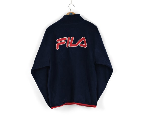 Vintage Men's FILA Big Back Logo Blue Quarter Zip Fleece - Etsy Canada
