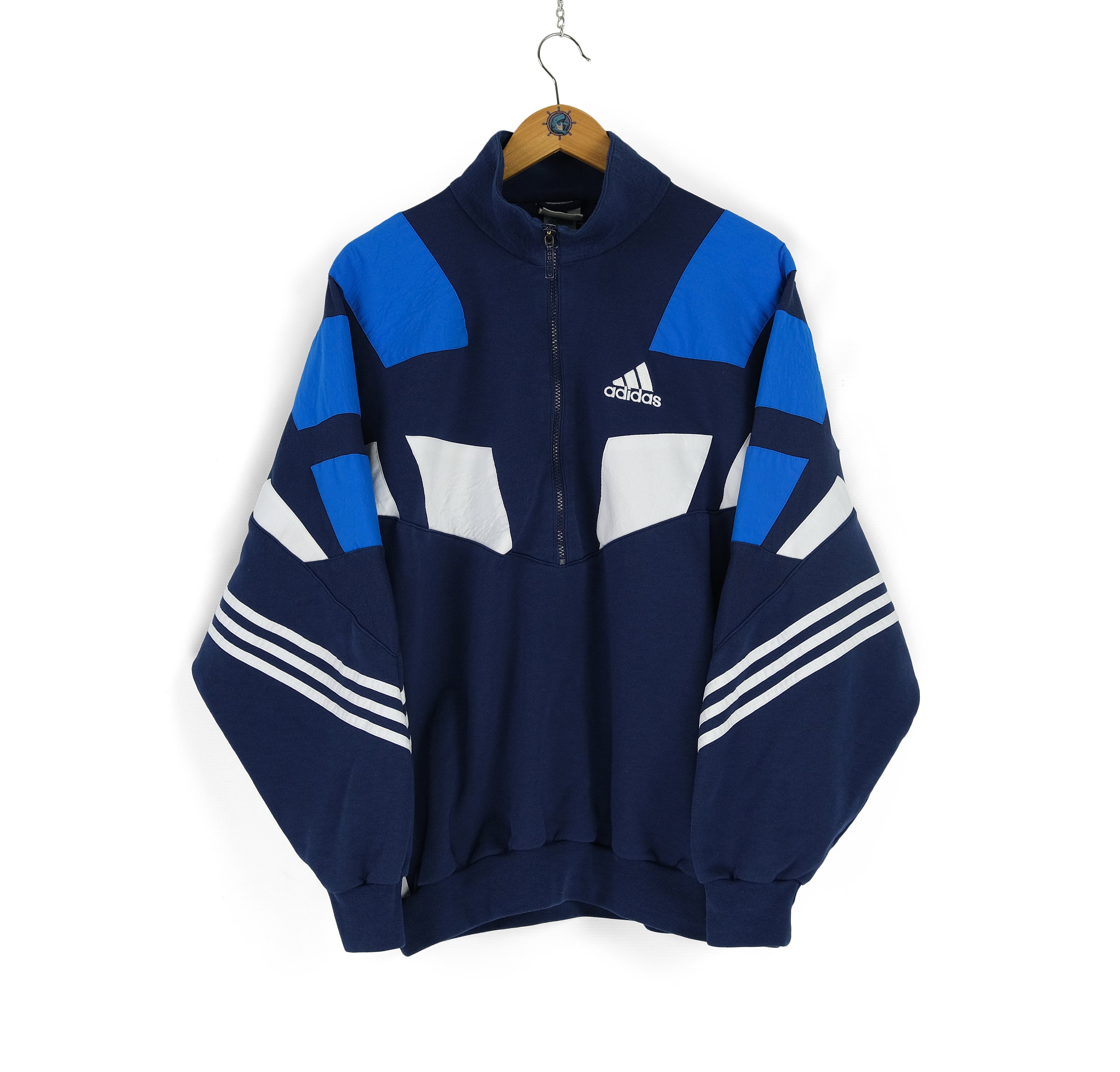 【90s】old adidas half zip nylon pullover 90'S Adidas Half Zip Nylon Pullover Men's XL Vintage