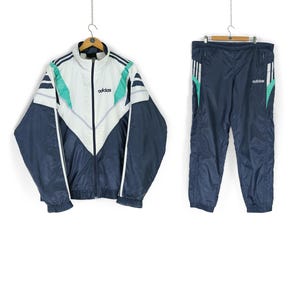 Vintage ADIDAS multicolor nylon tracksuit Size L XL 90s sportswear retro sport clothing