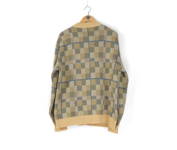 80s 90s Rare Vintage Men's LACOSTE Chemise Chess Patterns Wool