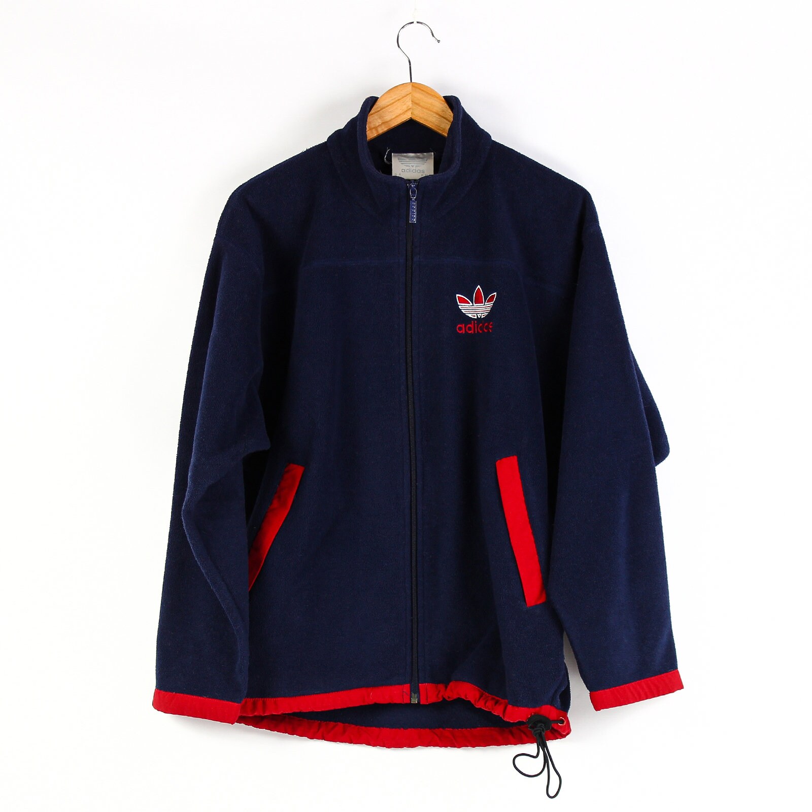 90s Vintage ADIDAS Aztek Fleece Oversized Men's Size S-M Navy Blue