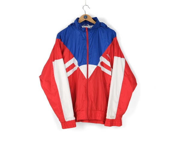 90s Vintage para hombre ADIDAS rojo azul chaqueta - Etsy España