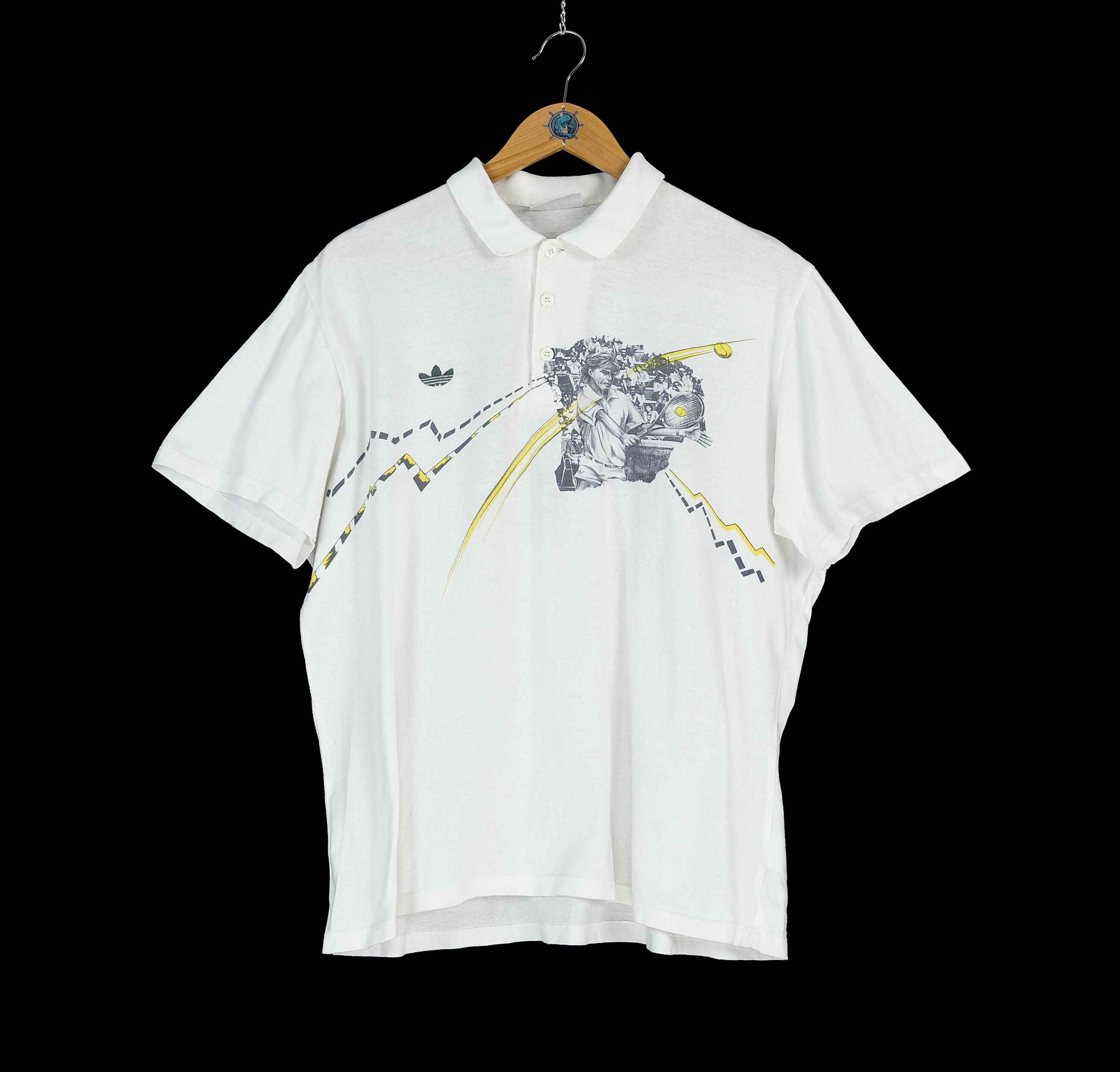 【稀少】アディダスオリジナルス　デサント　ステファンエドバーグ　ポロシャツ　白 稀少】アディダスオリジナルス デサント ステファンエドバーグ