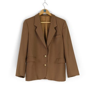Vintage BURBERRYS brown copper gold buttons blazer jacket Size M made in England