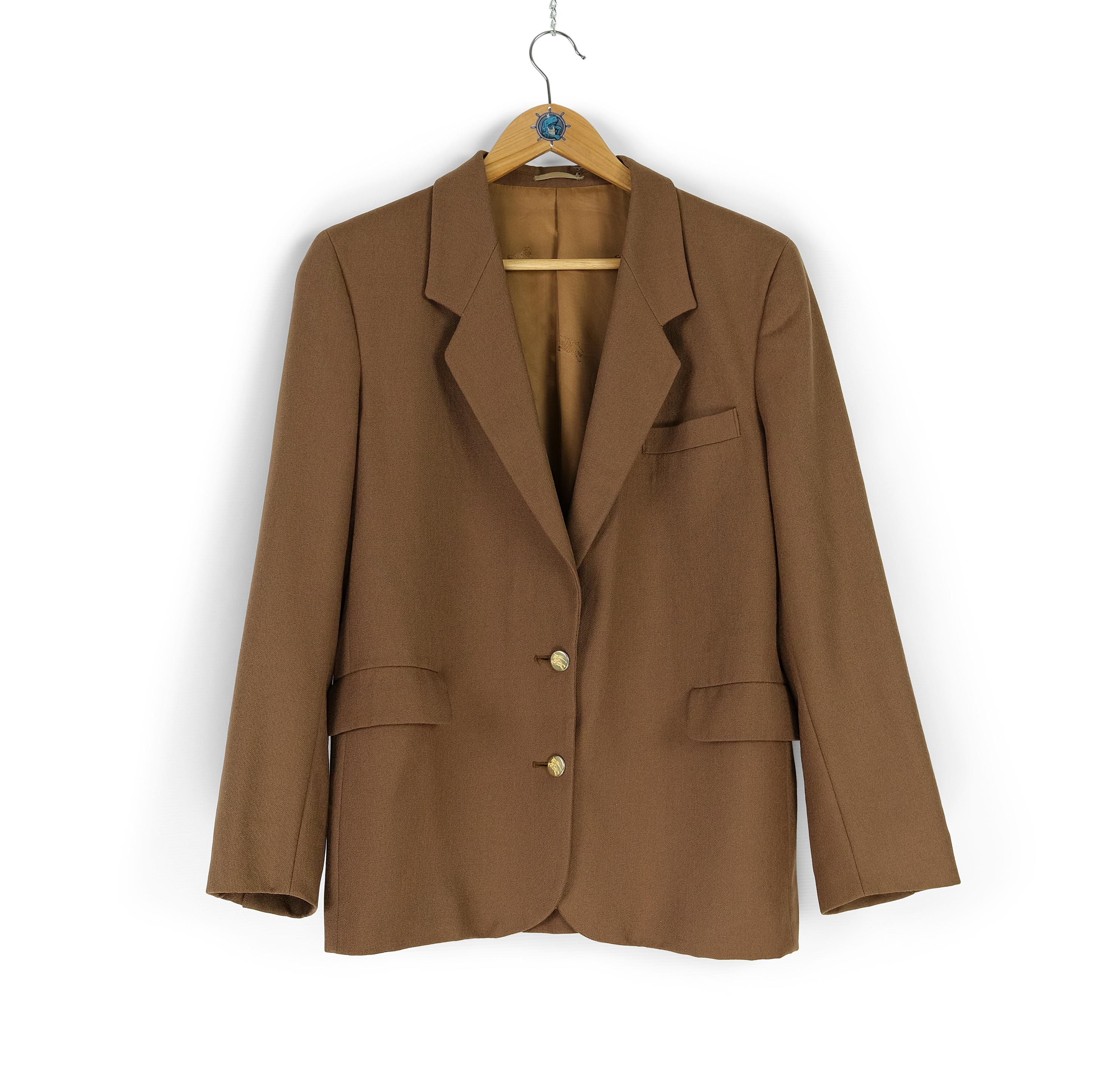Vintage BURBERRYS Brown Copper Gold Buttons Blazer Jacket Size M