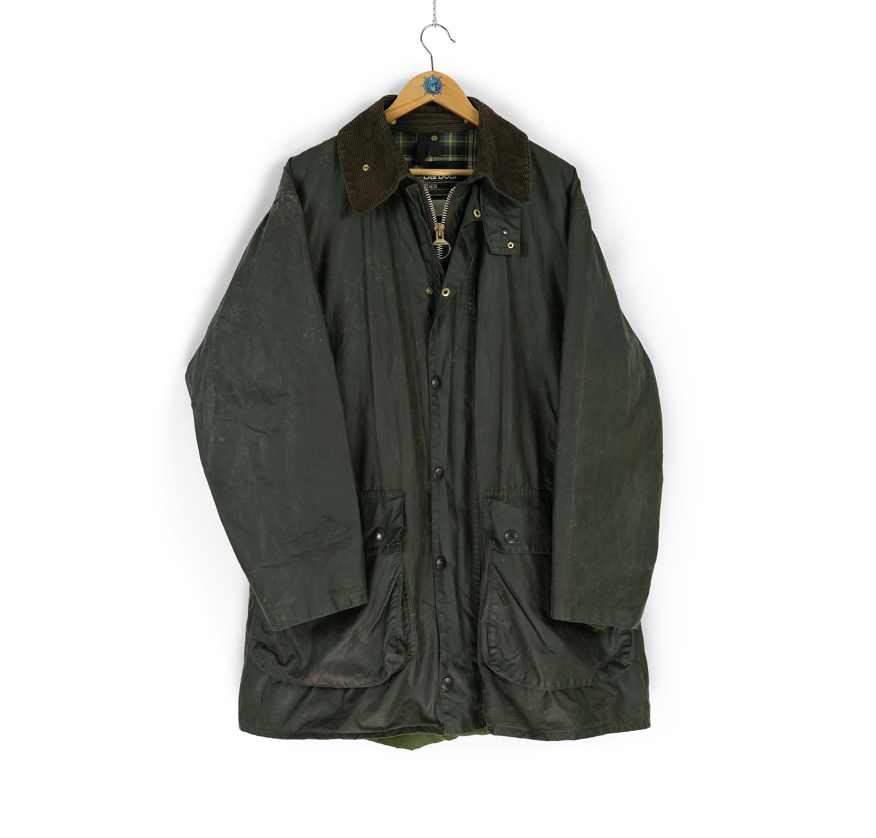 Barbour border　80s 80s-90'S Barbour Border Old 3 Warrant Waxed Cotton Oiled