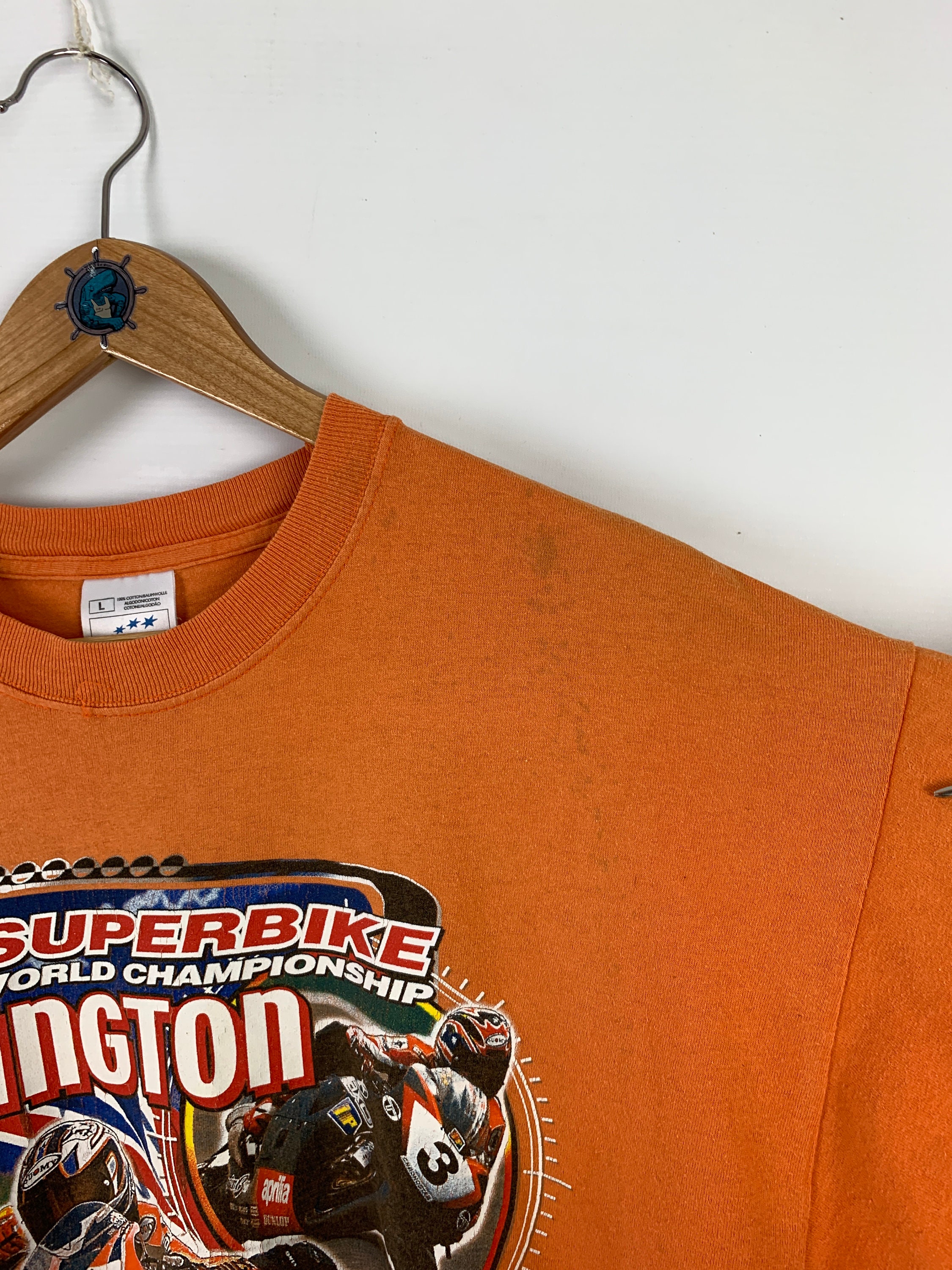 00s Rare Vintage SUPERBIKE World Championship 2001 Orange T