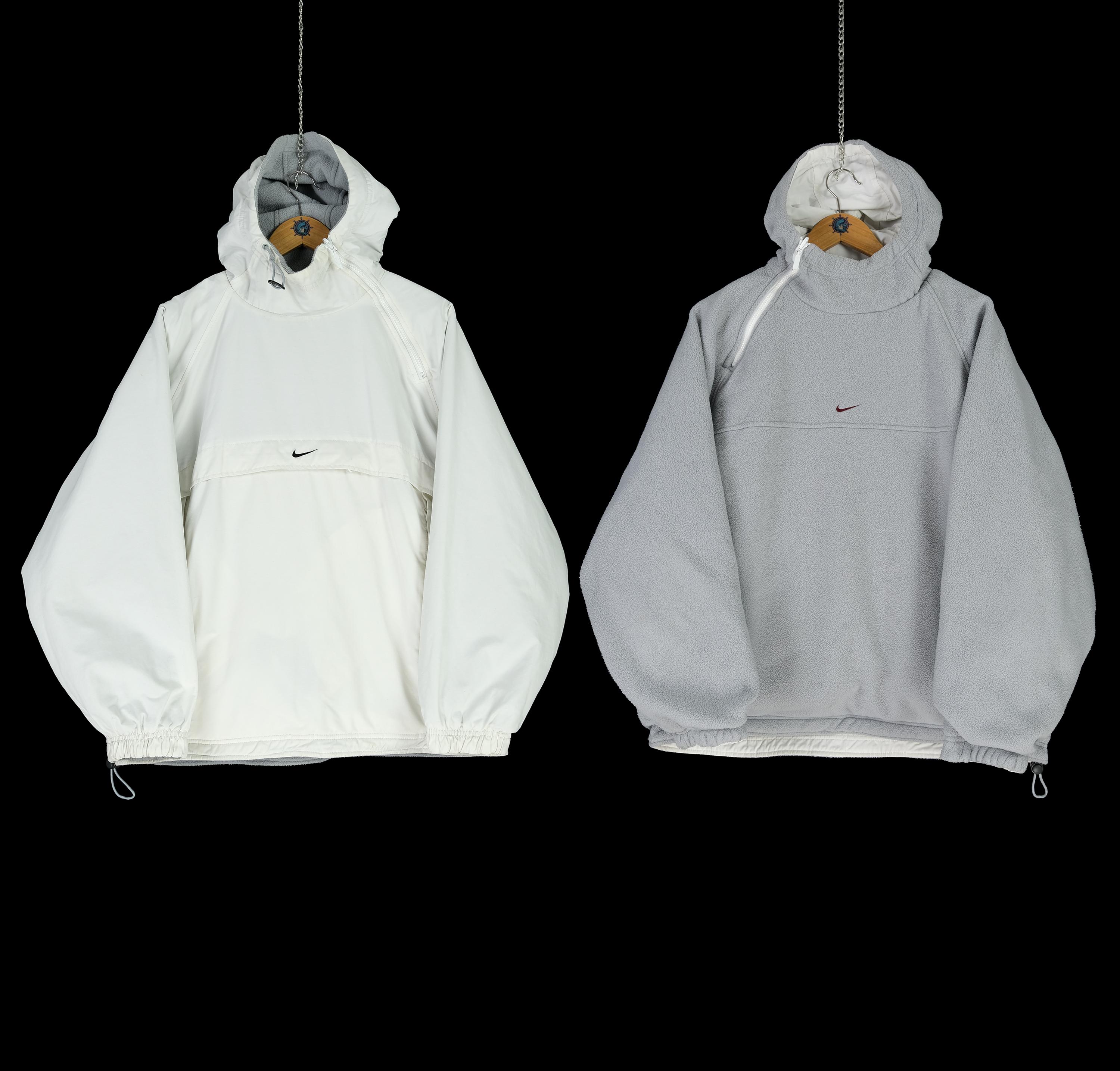 Vintage NIKE Fleece Reversible Anorak Jacket Size S 90s