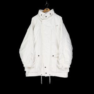 90s Vintage unisex L&#39;Agression airfield white ski coat Size L XL retro snowboard wear made in Austria