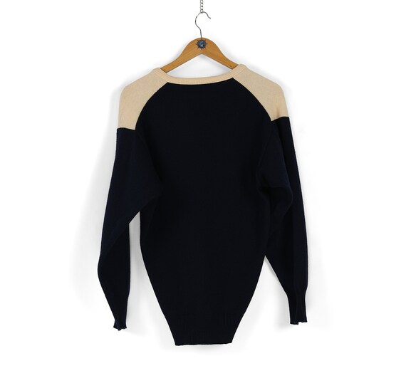 80s 90s SCOTLAND製 Lyle&Scott カシミヤ100% Vネック ニットセーター 40 紺 vintage old ライル&スコット Lyle\u0026Scott カシミヤニット 80s 90s カシミヤ100% 英国 (EXCELLENT