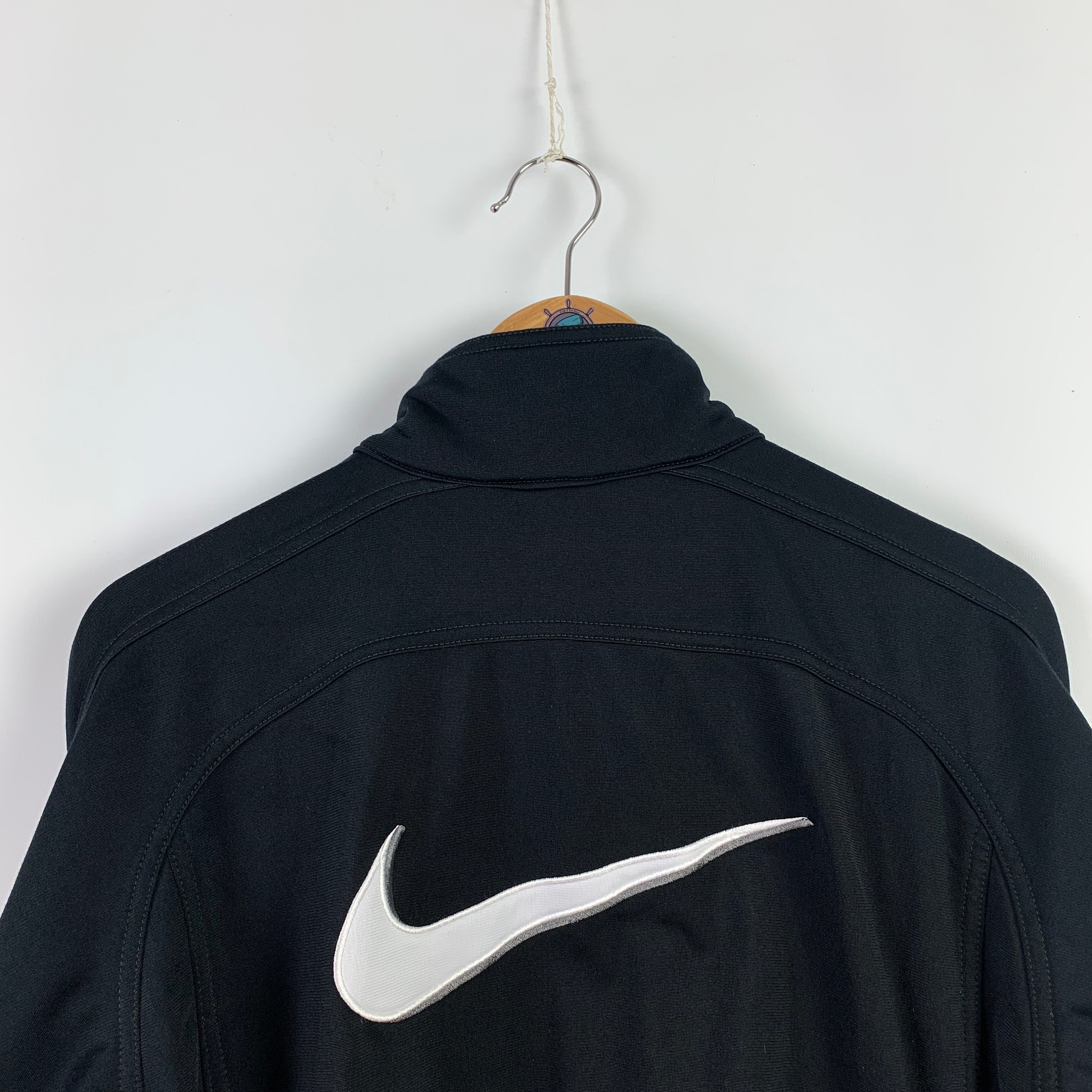 90s Vintage Men's NIKE Back Swoosh Black Track Jacket Size M Retro