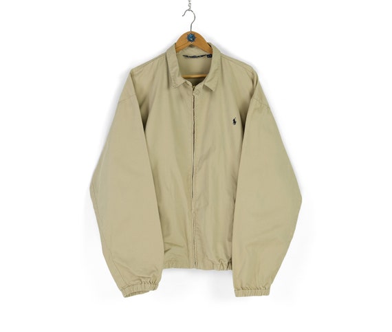 80s 90s Vintage Men's RALPH LAUREN Khaki Beige Harrington Jacket