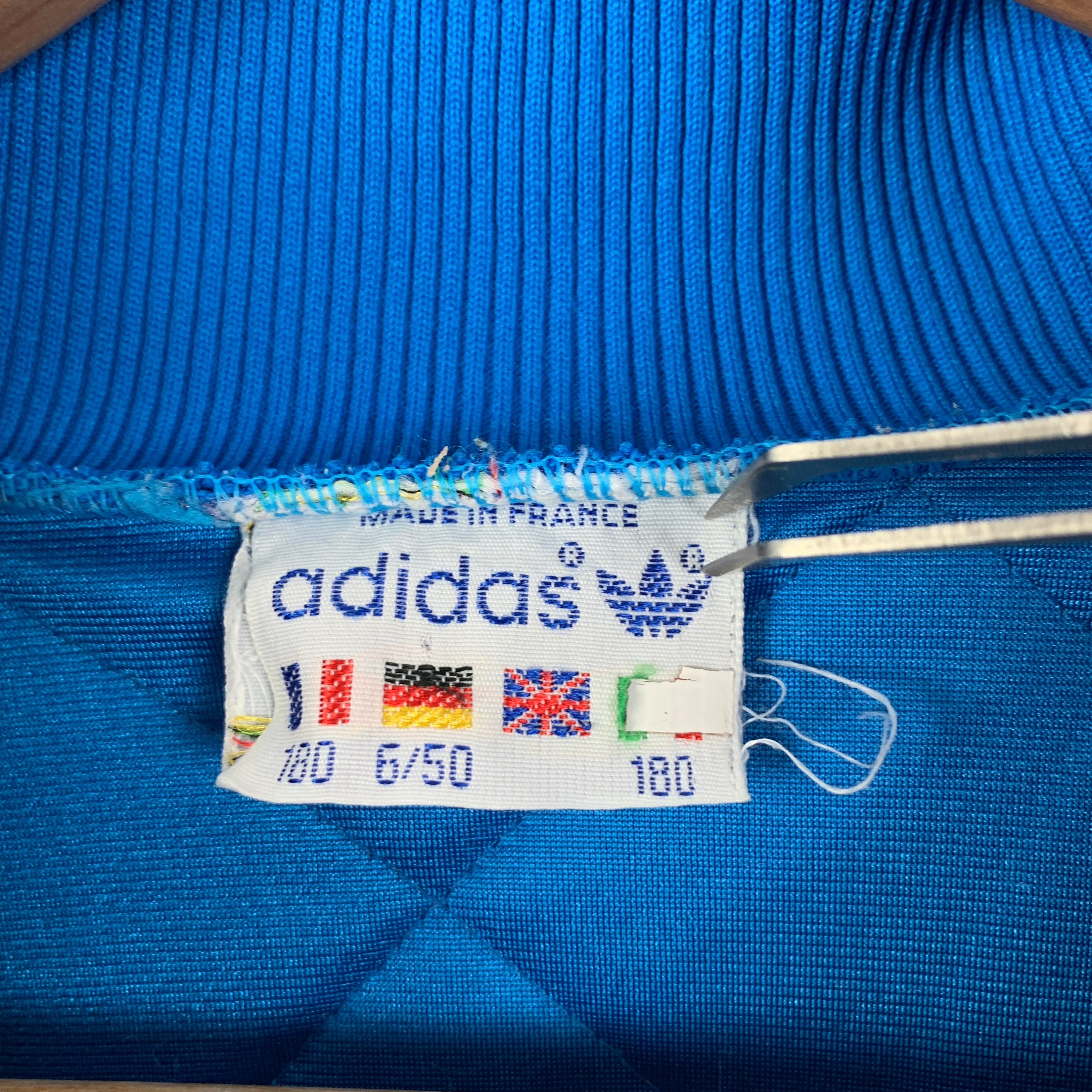 80s Rare Men's Vintage ADIDAS Ventex USA Logo Blue Track
