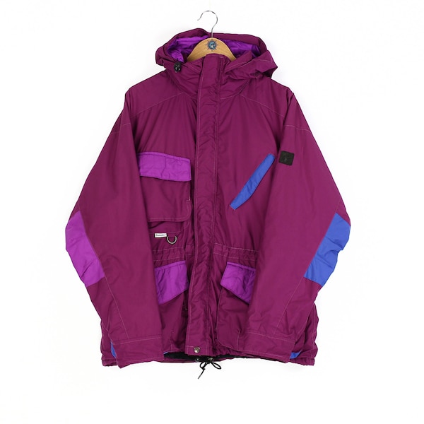 80s 90s rare Vintage men's JACK WOLFSKIN SympaTex ski purple multicolor jacket Size L unisex oversized retro windbreaker