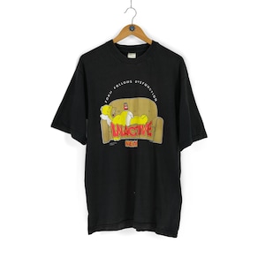 Rara maglietta vintage Inactive Wear degli anni '90 del 1999 L maglietta retrò dei cartoni animati Matt Groening