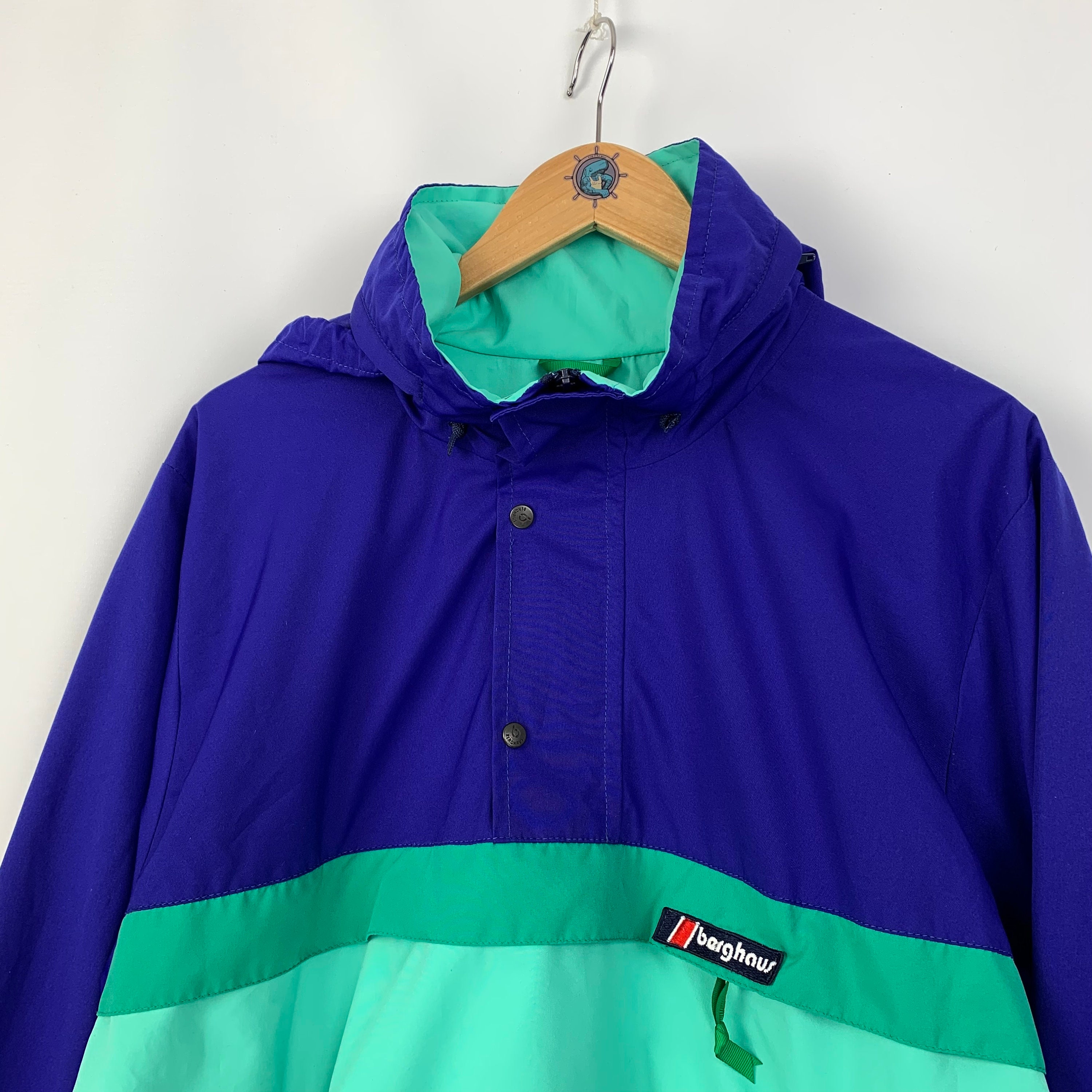 80s 90s レア ヴィンテージ メンズ BERGHAUS パープル グリーン マルチ