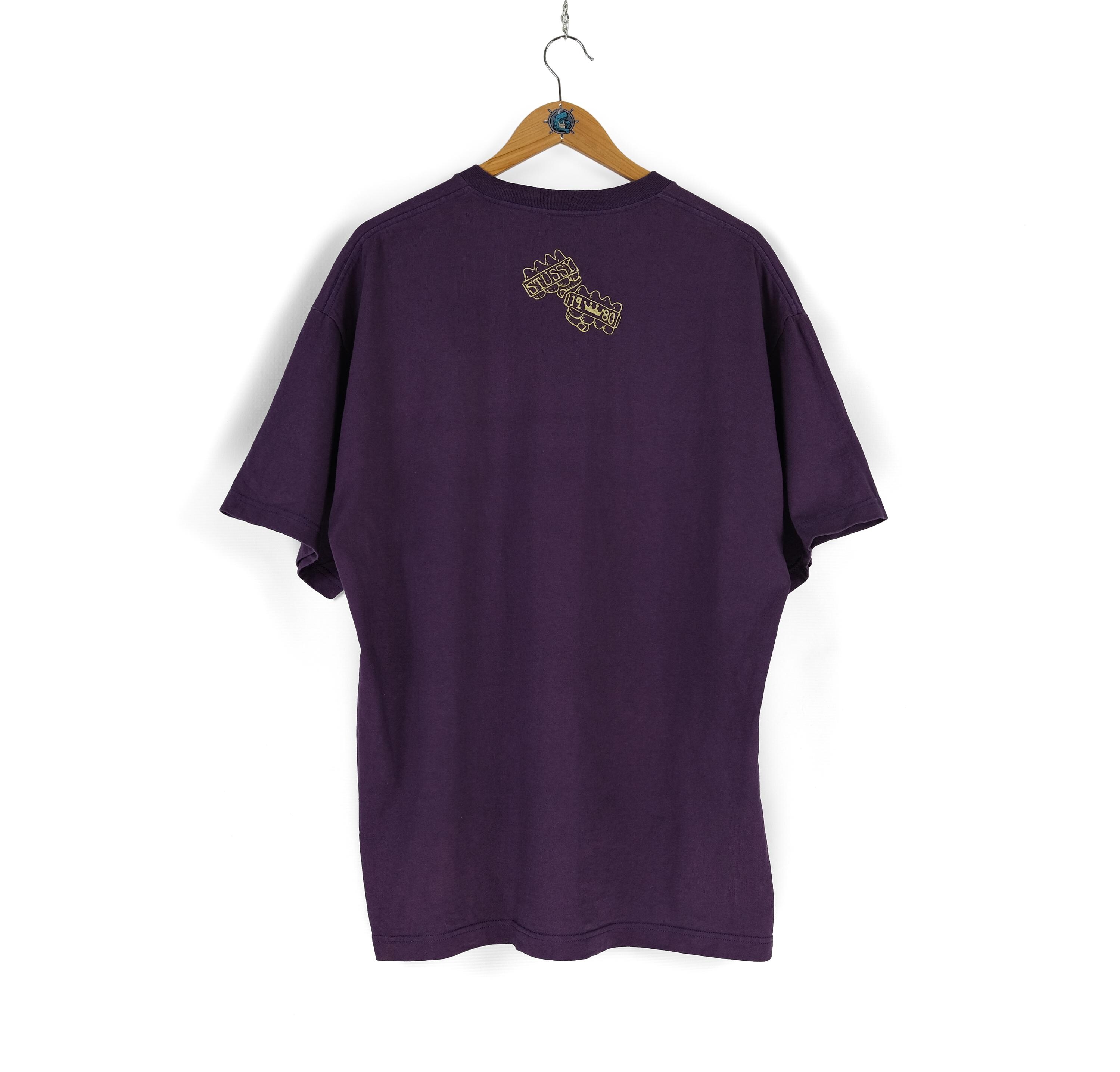 アラレれれ　old stussy 90s Vintage 90s Stussy Rare Purple All over Logo Print