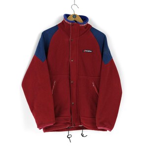 90s Vintage Men's BERGHAUS Windstopper Polartec Red Fleece Jacket