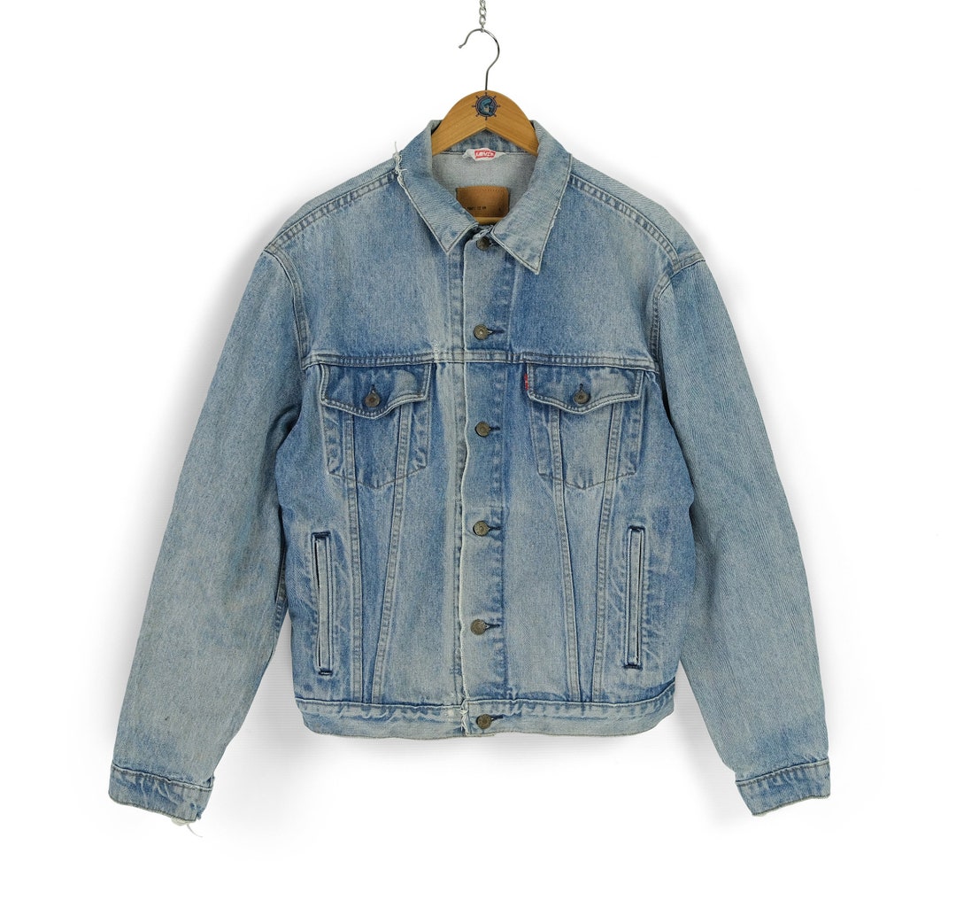 Vintage 1980'S Levi's 70503 02 denim vest, men's size XL cotton blue type Vintage Second Hand