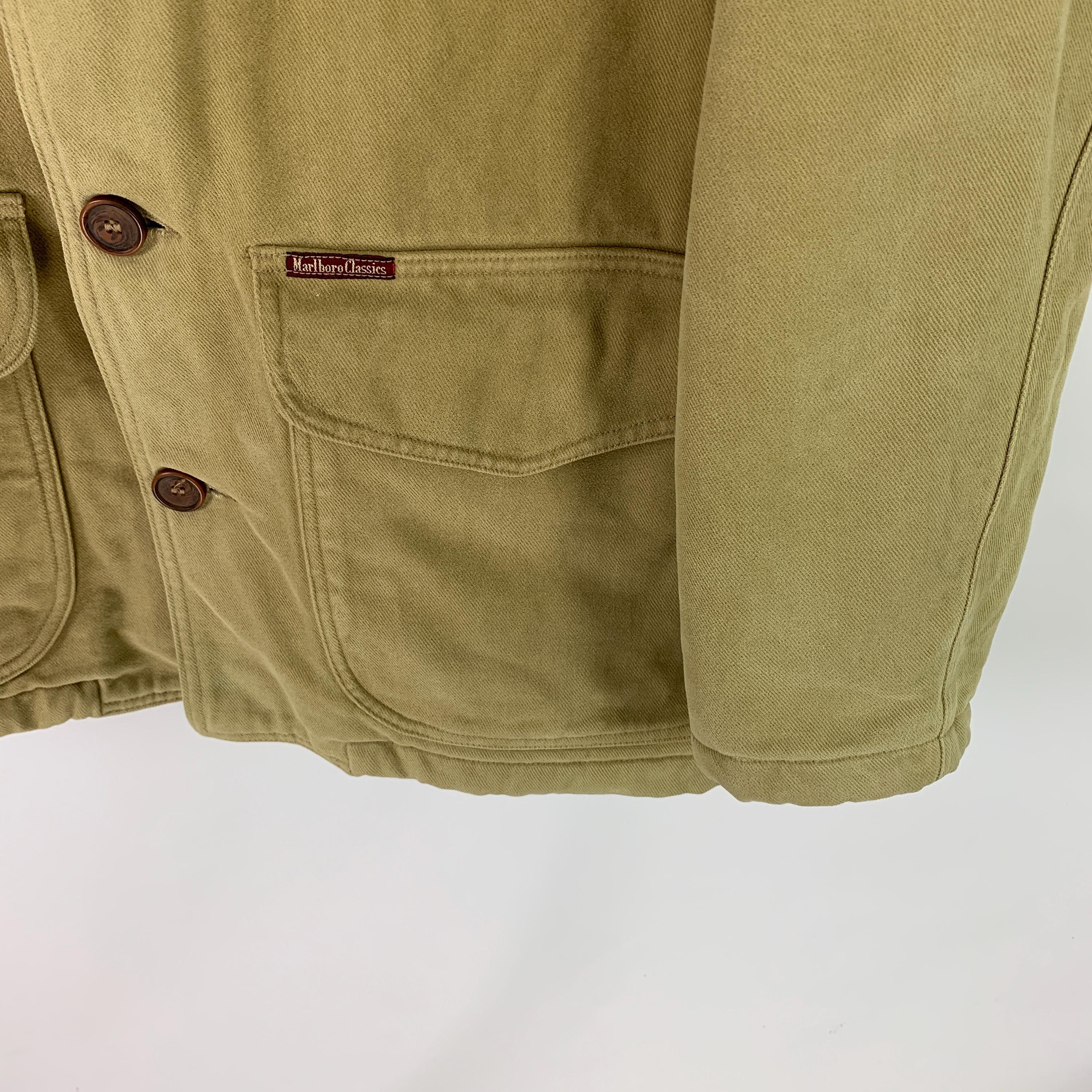 Vintage Men's MARLBORO CLASSICS Heavy Cotton Cream Beige Jacket