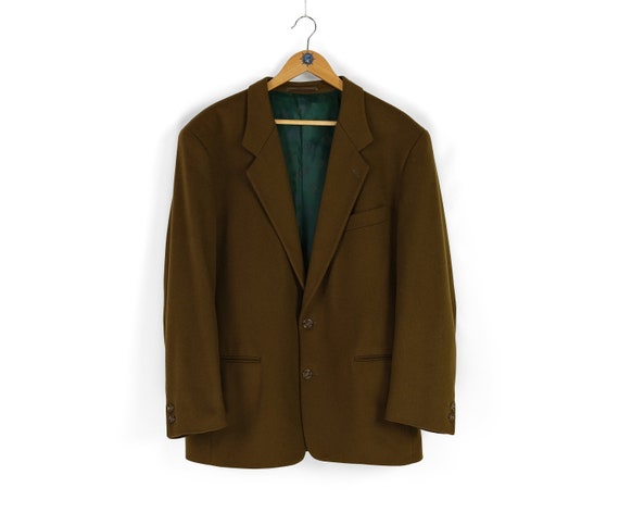 Vintage men's HUGO BOSS 20 brown wool cashmere bl… - image 1