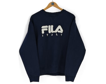 00er Jahre Vintage Herren FILA Italien Marineblau verblasstes