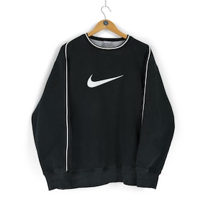 Vintage NIKE center swoosh black sweatshirt Size XL L 00s sportswear faded crewneck