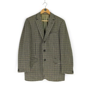 Vintage AQUASCUTUM wool tweed plaid blazer Size 36 reg british style check stripe jacket made in England