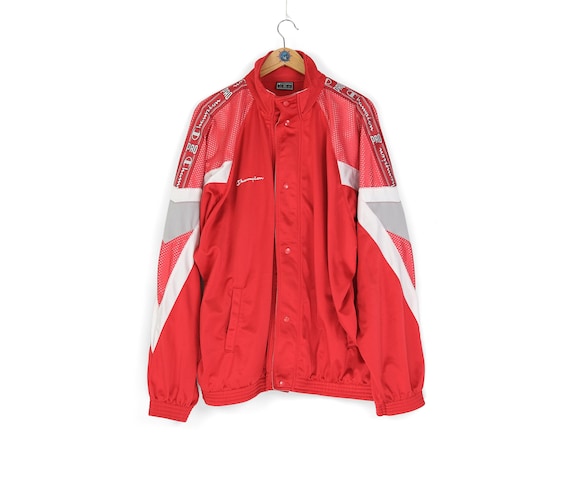 Vintage Men s CHAMPION Pro Red Side Tape Logo Track Jacket Size XXL 90s Retro USA Sportswear Etsy Australia
