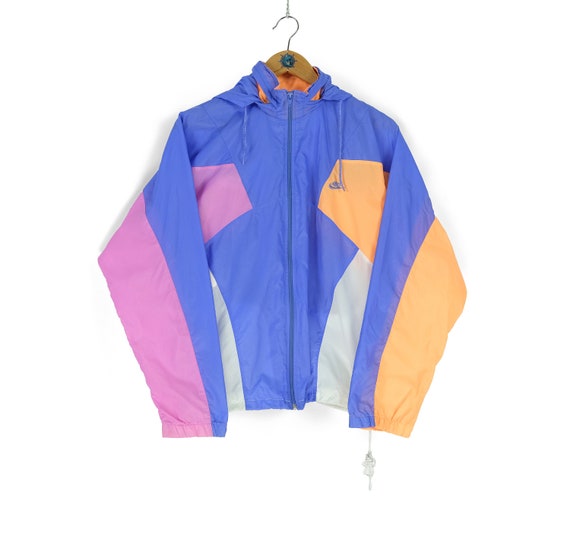 90s Rare Vintage Women s NIKE Multicolor Light Windbreaker Jacket Size M Retro Sportswear Etsy UK