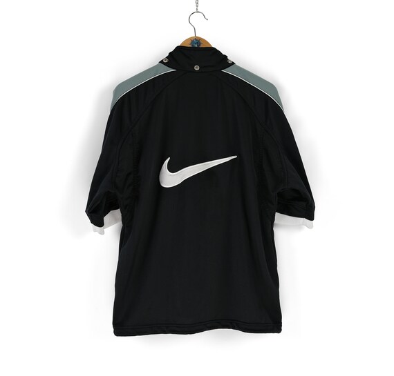 90s Vintage Men s NIKE Back Swoosh Black Short Sleeve Track Jacket Size M Retro Sportswear Etsy