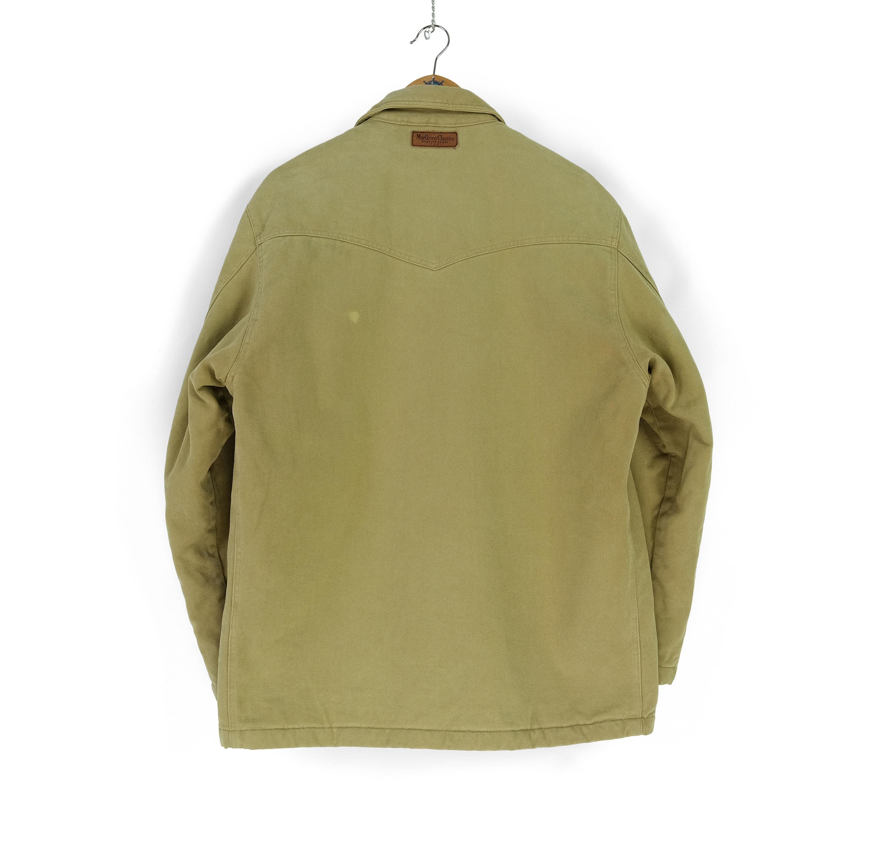 Vintage Men's MARLBORO CLASSICS Heavy Cotton Cream Beige Jacket