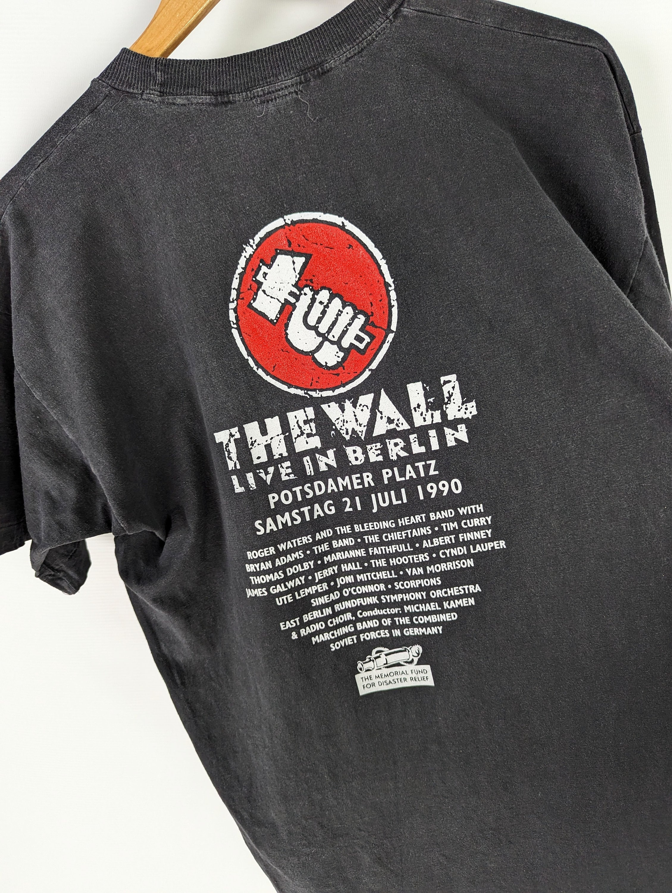90s Rare Vintage PINK FLOYD the Wall Berlin 1990 T-shirt L Retro