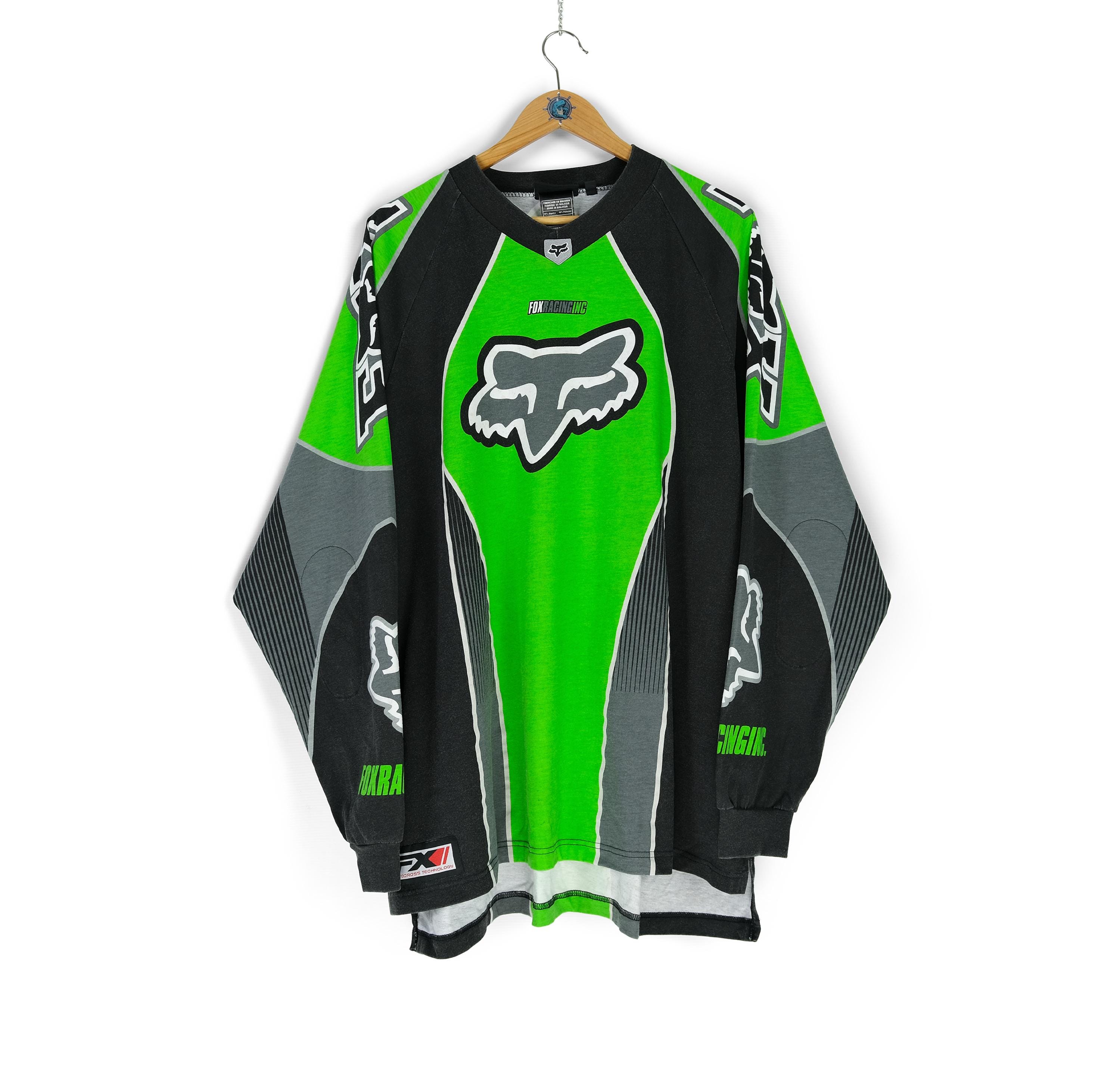 90s ヴィンテージ FOX Racing モトクロスシャツ ロンT Vintage 90s Fox Racing Team Motocross Green Long Sleeve