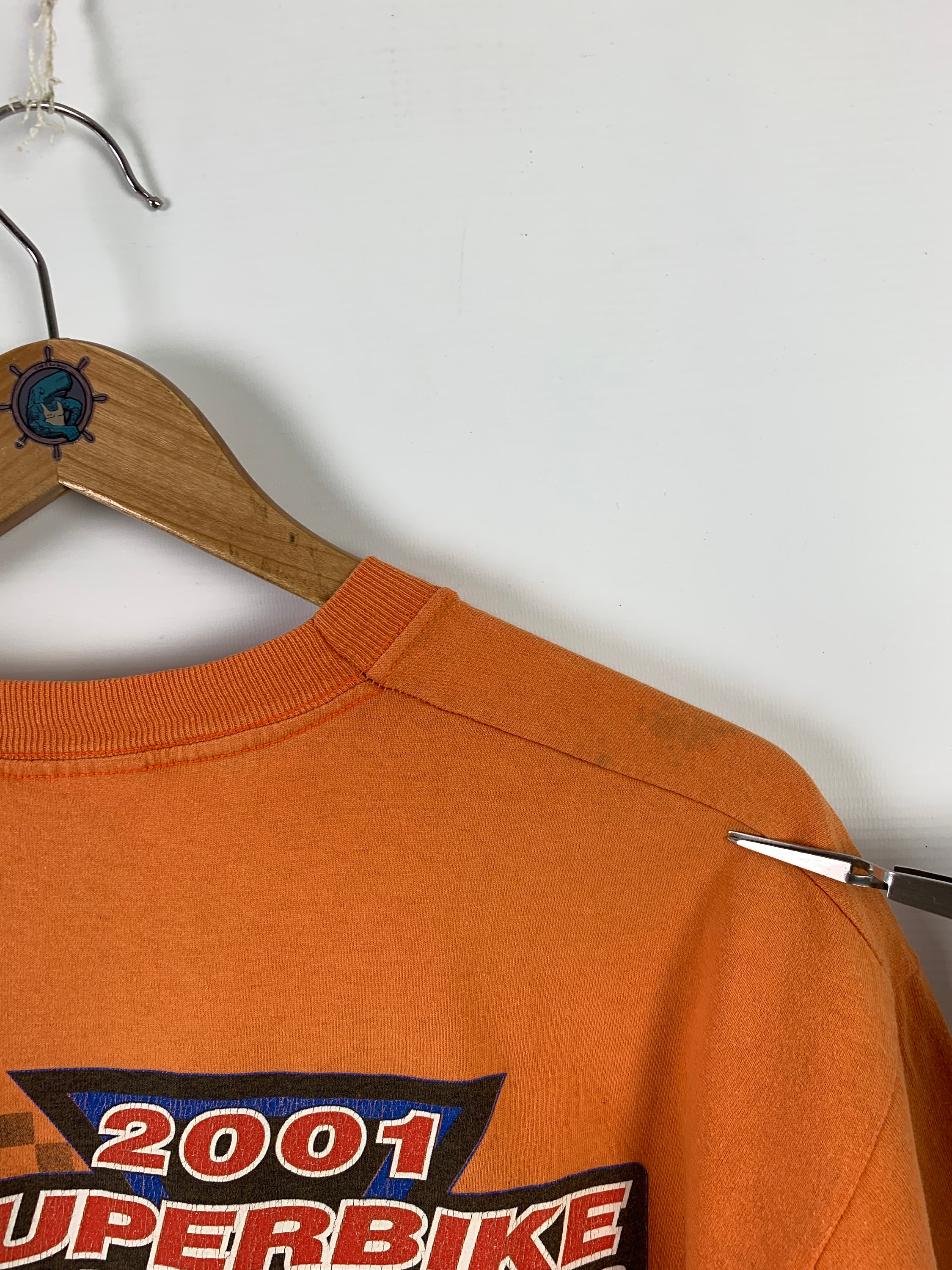 00s Rare Vintage SUPERBIKE World Championship 2001 Orange T