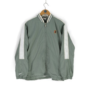 Vintage NIKE Court Tennis green khaki jacket Size XL 90s sportswear