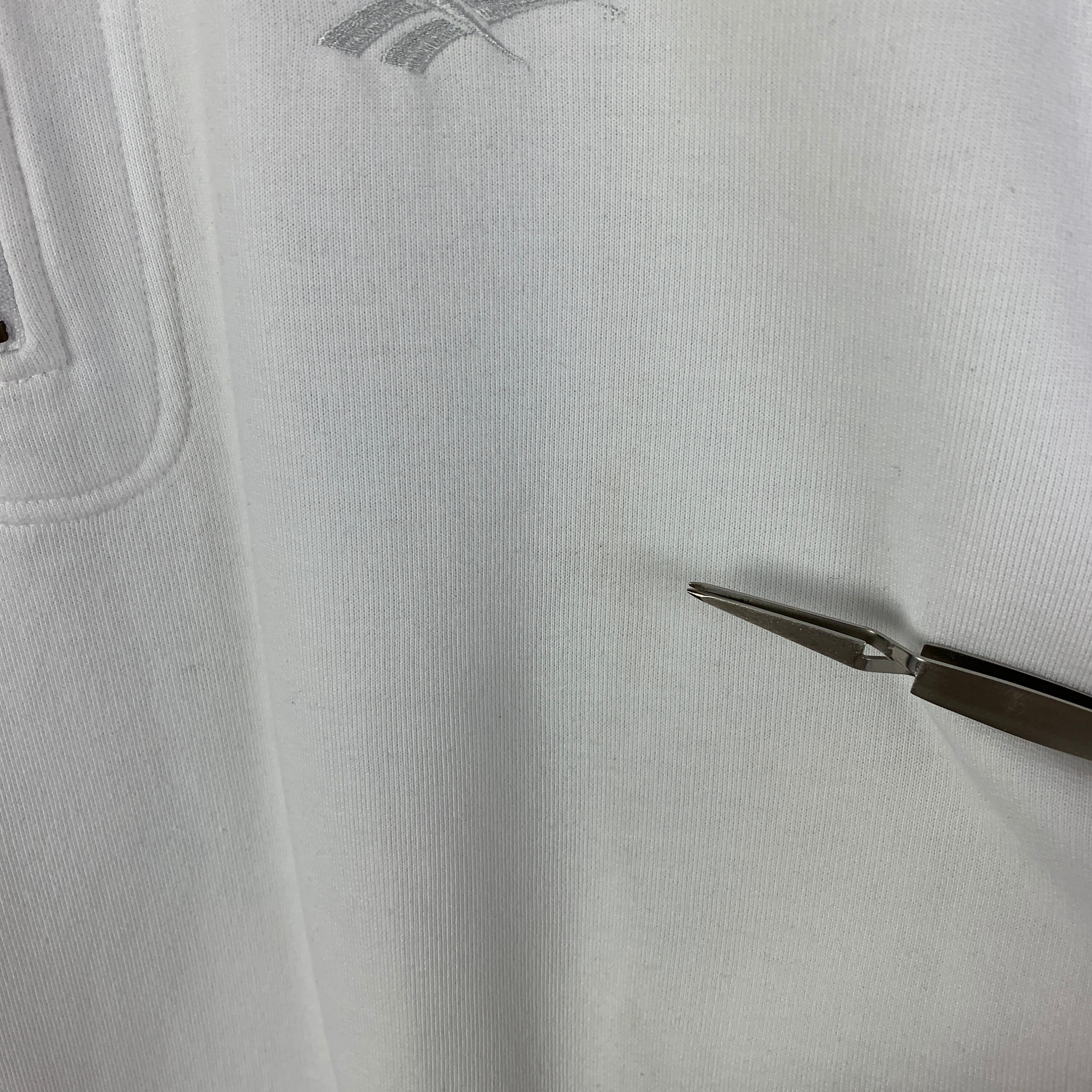 00s Vintage Men's REEBOK Back Print Logo Quarter Zip White