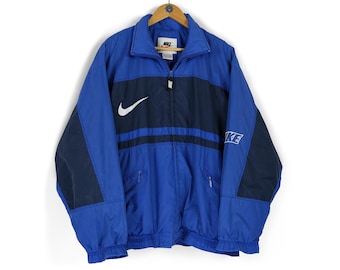 トップス NIKE Chuo University trackjacket vintage Vintage 90's Nike The Athletic Dept Y2K Black Swoosh Full