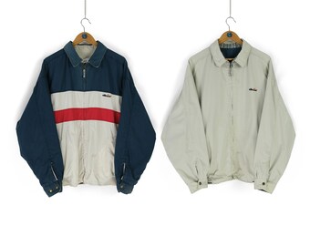 90s Vintage Men s ELLESSE Back Logo Reversible Harrington Jacket Size XL XXL Retro Streetwear Faded Bomber Etsy UK