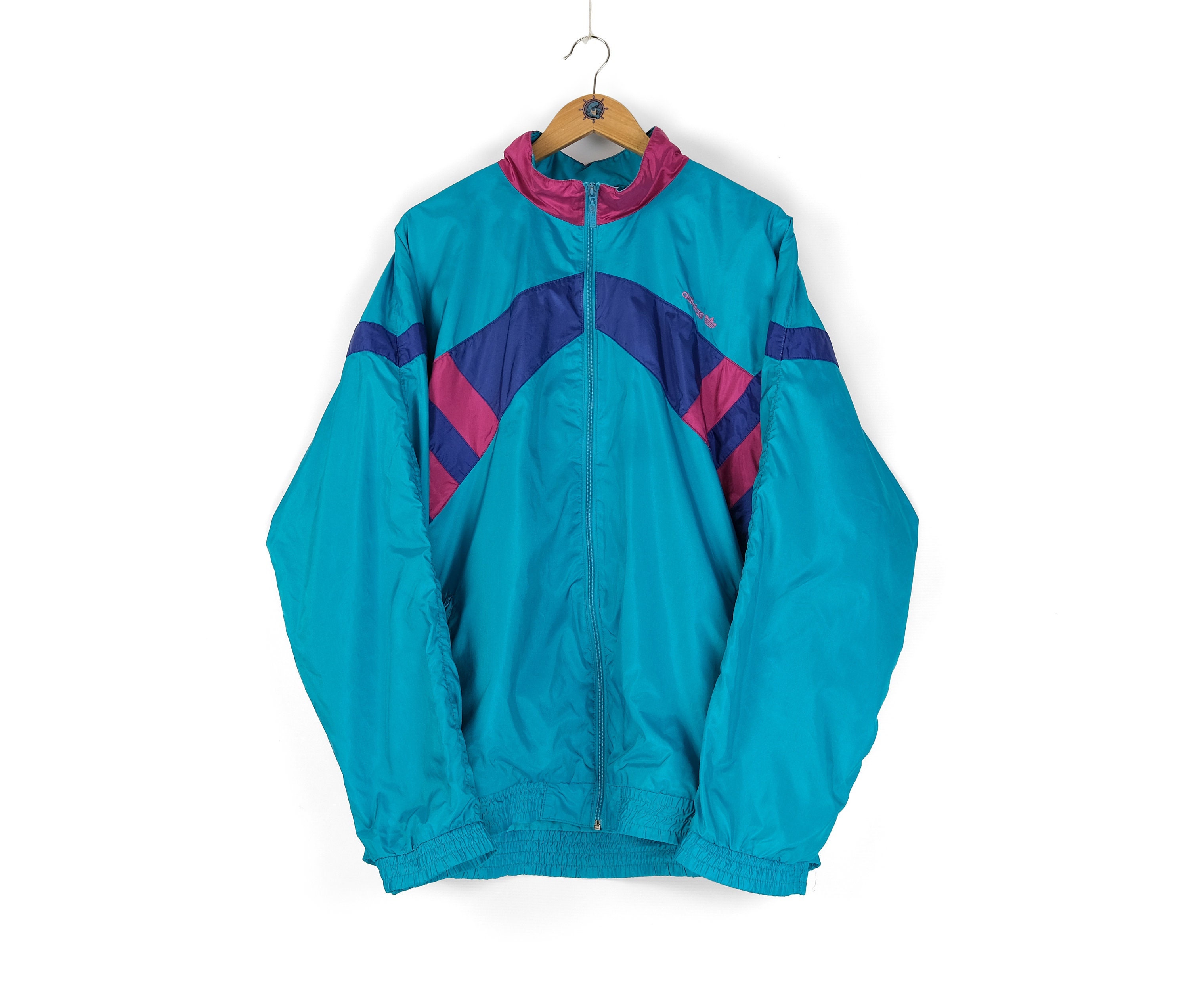 80’s Vintage adidas Track Jacket:XL Vintage 80s adidas Originals Colorblock Trefoil Track Jacket - Men