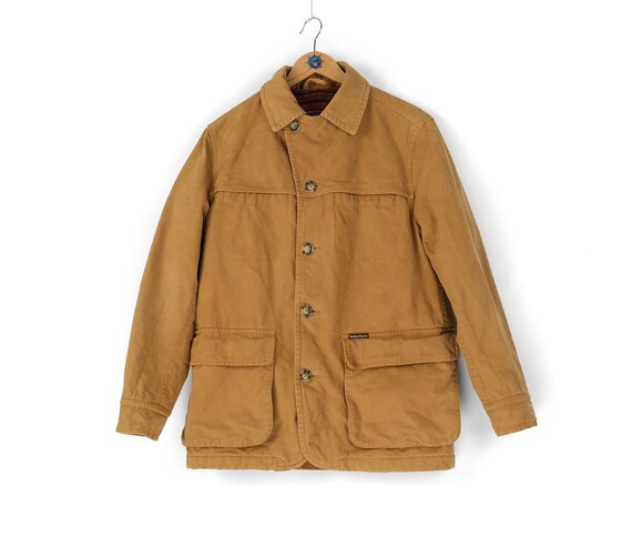 Vintage Men's Marlboro Classic Heavy Denim Cotton Lined Copper Jacket Size S Work Hunting Coat