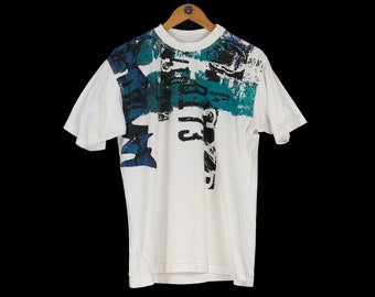 90s Rare Vintage Men's REEBOK White Tennis T-shirt Size S Retro
