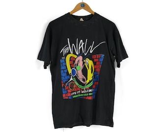 90s Rare Vintage PINK FLOYD the Wall Berlin 1990 T-shirt L Retro