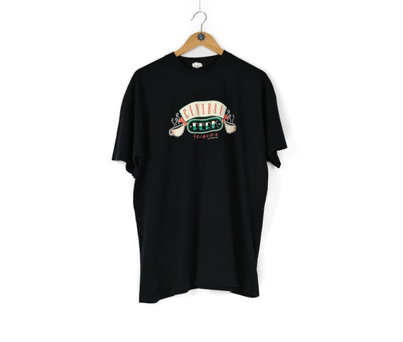 90s Rare Vintage FRIENDS TV Show 1997 Central Perk Logo Black T 