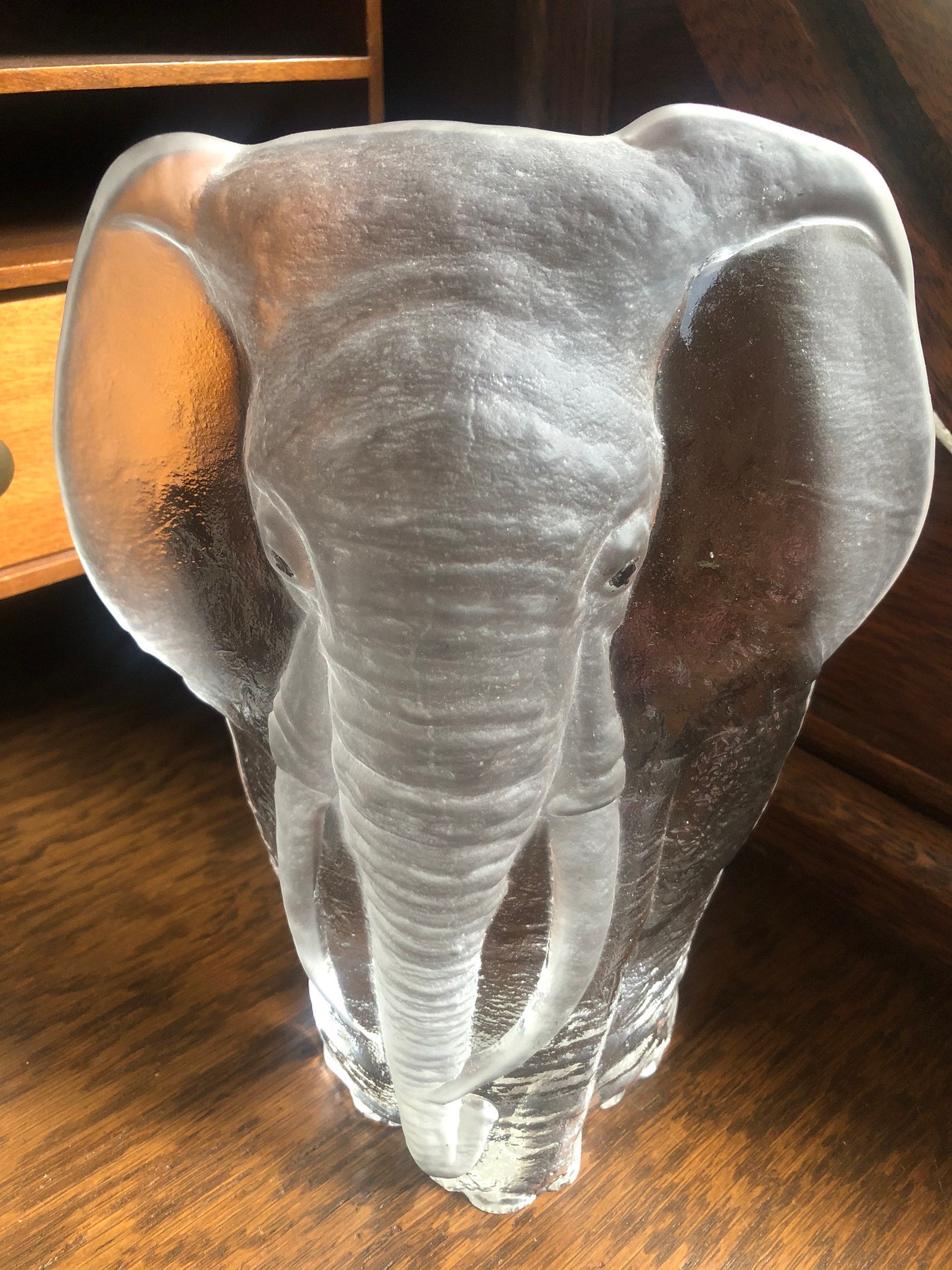 Mats Jonasson Elephant Glass Sculpture / Elephant Art / Etsy Ireland
